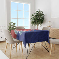 Hawaiian and Japanese Together Tablecloth The Whale and Koi Fish with Hinomaru and Lei