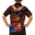 Hawaiian Turtle with Volcanic Eruption Family Matching Off The Shoulder Long Sleeve Dress and Hawaiian Shirt Hibiscus Lei and Lava Flow an Abstract Texture