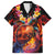 Hawaiian Turtle with Volcanic Eruption Family Matching Off The Shoulder Long Sleeve Dress and Hawaiian Shirt Hibiscus Lei and Lava Flow an Abstract Texture