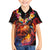 Hawaiian Turtle with Volcanic Eruption Family Matching Off The Shoulder Long Sleeve Dress and Hawaiian Shirt Hibiscus Lei and Lava Flow an Abstract Texture