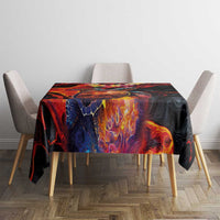 Hawaiian Turtle with Volcanic Eruption Tablecloth Hibiscus Lei and Lava Flow an Abstract Texture LT03 - Polynesian Pride