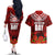 New Zealand ANZAC Waitangi Day Couples Matching Off The Shoulder Long Sleeve Dress and Hawaiian Shirt Hei Tiki and Soldier LT03 - Polynesian Pride