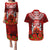 New Zealand ANZAC Waitangi Day Couples Matching Puletasi and Hawaiian Shirt Hei Tiki and Soldier LT03 Red - Polynesian Pride