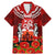 New Zealand ANZAC Waitangi Day Family Matching Mermaid Dress and Hawaiian Shirt Hei Tiki and Soldier LT03 Dad's Shirt - Short Sleeve Red - Polynesian Pride