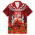 New Zealand ANZAC Waitangi Day Family Matching Off Shoulder Long Sleeve Dress and Hawaiian Shirt Hei Tiki and Soldier LT03 Dad's Shirt - Short Sleeve Red - Polynesian Pride