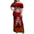 New Zealand ANZAC Waitangi Day Family Matching Off Shoulder Maxi Dress and Hawaiian Shirt Hei Tiki and Soldier LT03 Mom's Dress Red - Polynesian Pride