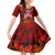 New Zealand ANZAC Waitangi Day Family Matching Off Shoulder Short Dress and Hawaiian Shirt Hei Tiki and Soldier LT03 Daughter's Dress Red - Polynesian Pride