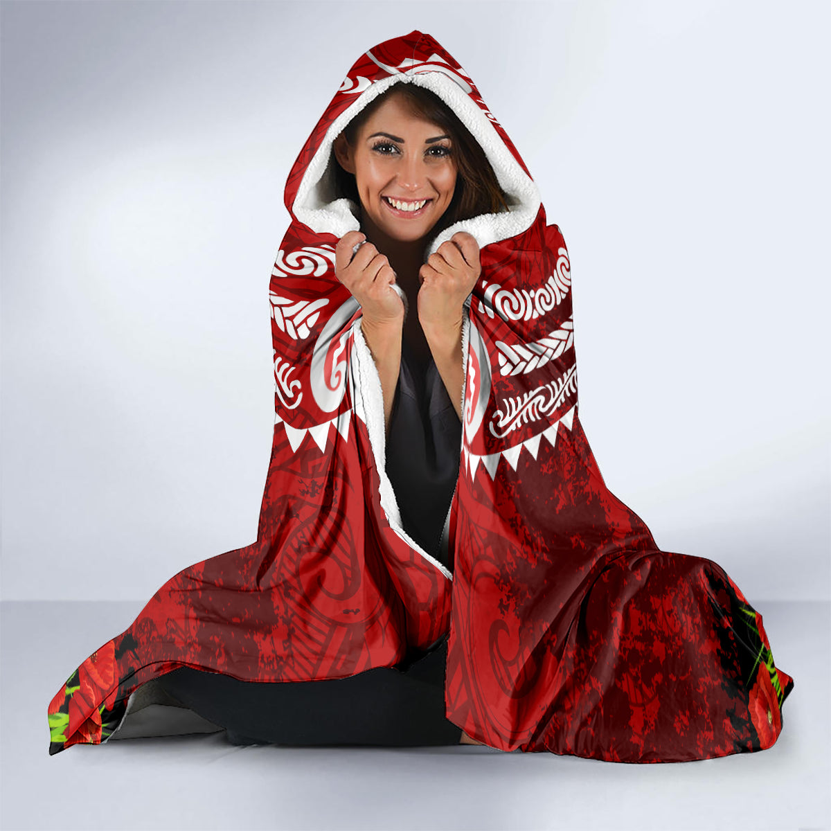 New Zealand ANZAC Waitangi Day Hooded Blanket Hei Tiki and Soldier LT03 - Polynesian Pride