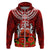 New Zealand ANZAC Waitangi Day Hoodie Hei Tiki and Soldier LT03 Zip Hoodie Red - Polynesian Pride