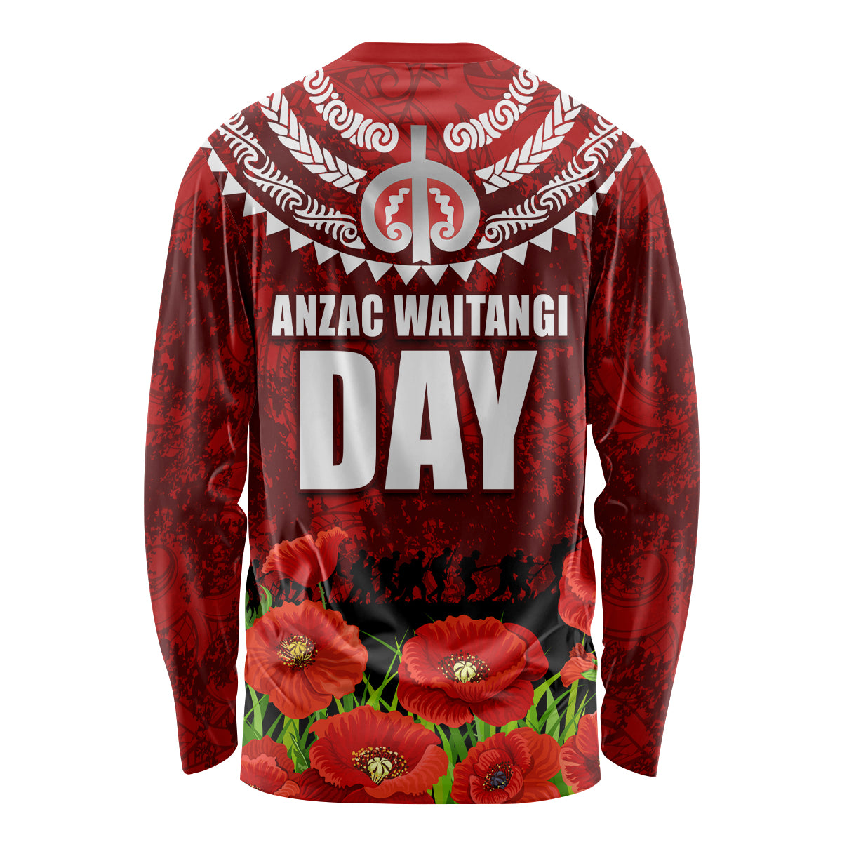 New Zealand ANZAC Waitangi Day Long Sleeve Shirt Hei Tiki and Soldier LT03 - Polynesian Pride
