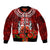 New Zealand ANZAC Waitangi Day Sleeve Zip Bomber Jacket Hei Tiki and Soldier LT03 Unisex Red - Polynesian Pride