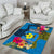 Palau Independence Day Area Rug 1st October 30th Anniversary Polynesian Jungle Flower