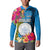 Palau Independence Day Button Sweatshirt 1st October 30th Anniversary Polynesian Jungle Flower