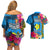 Palau Independence Day Couples Matching Off Shoulder Short Dress and Hawaiian Shirt 1st October 30th Anniversary Polynesian Jungle Flower