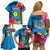 Palau Independence Day Family Matching Off Shoulder Short Dress and Hawaiian Shirt 1st October 30th Anniversary Polynesian Jungle Flower