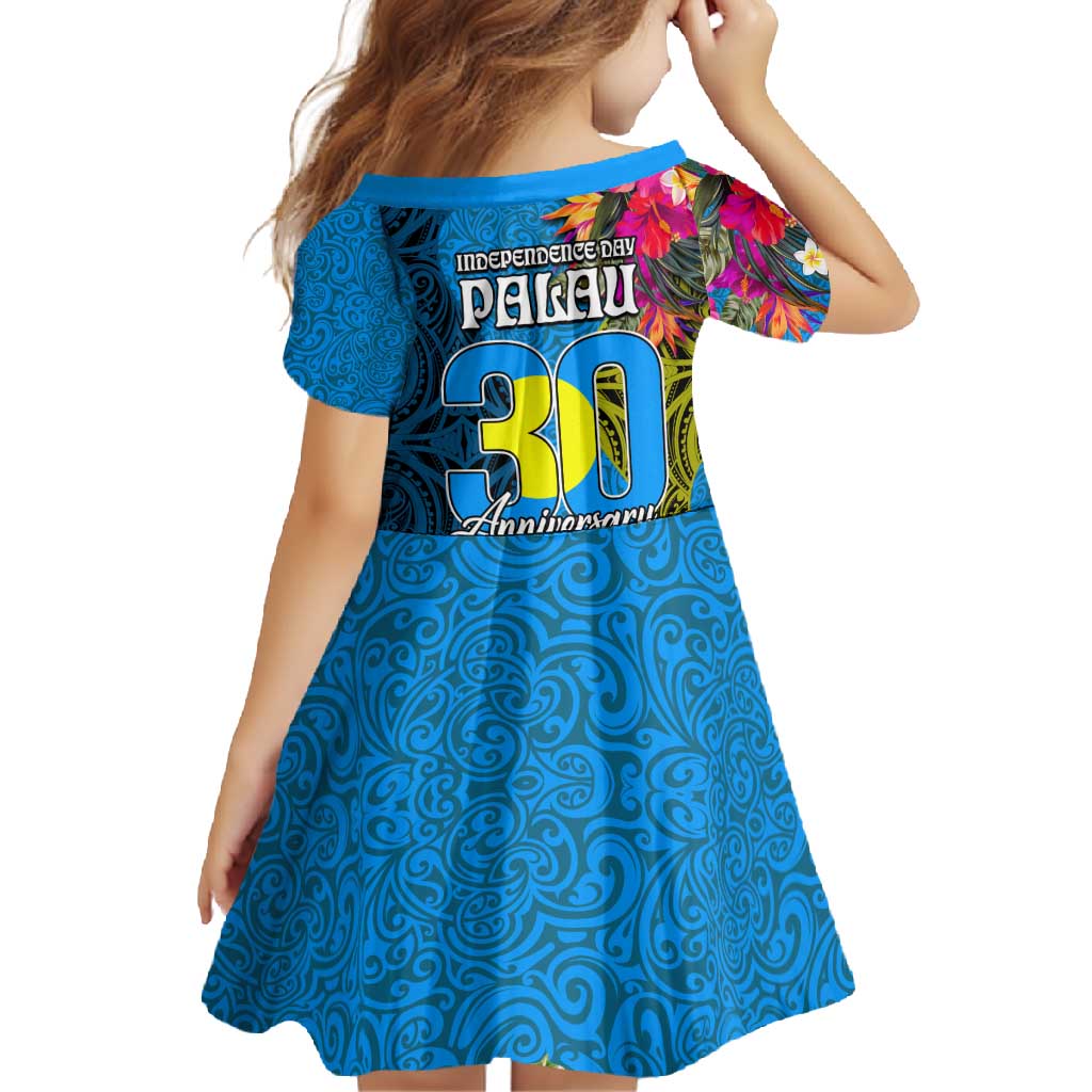 Palau Independence Day Family Matching Tank Maxi Dress and Hawaiian Shirt 1st October 30th Anniversary Polynesian Jungle Flower LT03 - Polynesian Pride