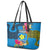 Palau Independence Day Leather Tote Bag 1st October 30th Anniversary Polynesian Jungle Flower