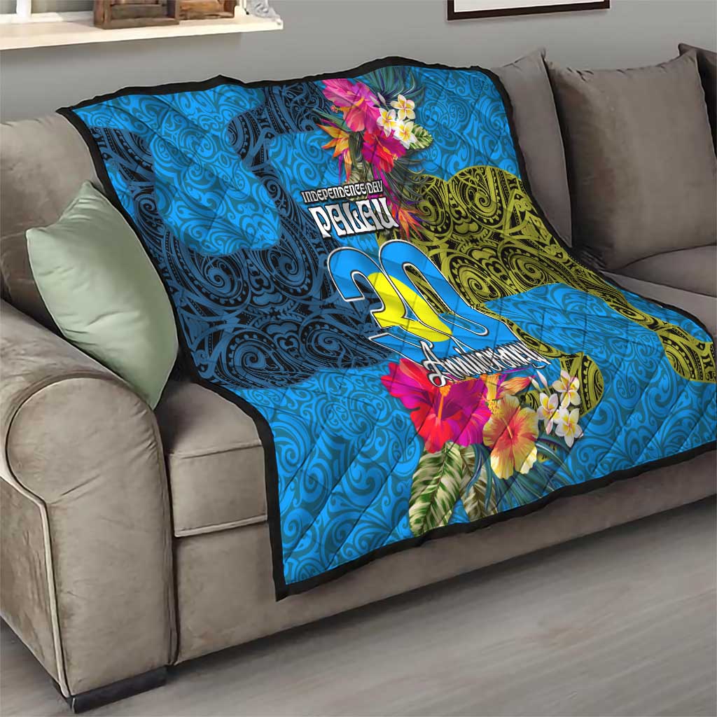 Palau Independence Day Quilt 1st October 30th Anniversary Polynesian Jungle Flower