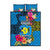 Palau Independence Day Quilt Bed Set 1st October 30th Anniversary Polynesian Jungle Flower