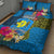 Palau Independence Day Quilt Bed Set 1st October 30th Anniversary Polynesian Jungle Flower