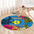 Palau Independence Day Round Carpet 1st October 30th Anniversary Polynesian Jungle Flower