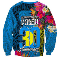 Palau Independence Day Sweatshirt 1st October 30th Anniversary Polynesian Jungle Flower LT03 - Polynesian Pride
