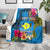 Personalised Palau Independence Day Blanket 1st October 30th Anniversary Polynesian Jungle Flower