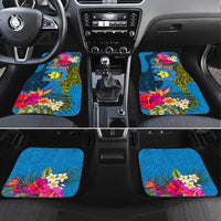 Personalised Palau Independence Day Car Mats 1st October 30th Anniversary Polynesian Jungle Flower