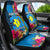 Personalised Palau Independence Day Car Seat Cover 1st October 30th Anniversary Polynesian Jungle Flower