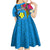 Personalised Palau Independence Day Kid Short Sleeve Dress 1st October 30th Anniversary Polynesian Jungle Flower