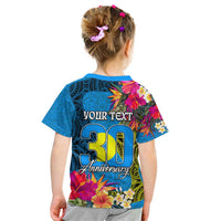 Personalised Palau Independence Day Kid T Shirt 1st October 30th Anniversary Polynesian Jungle Flower LT03 - Polynesian Pride