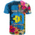 Personalised Palau Independence Day T Shirt 1st October 30th Anniversary Polynesian Jungle Flower