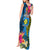 Personalised Palau Independence Day Tank Maxi Dress 1st October 30th Anniversary Polynesian Jungle Flower