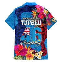 Tuvalu Independence Day Family Matching Puletasi and Hawaiian Shirt 1st October 46th Anniversary Polynesian Jungle Flower LT03 - Polynesian Pride
