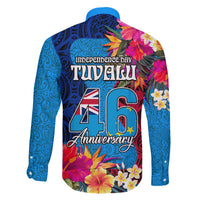 Tuvalu Independence Day Family Matching Puletasi and Hawaiian Shirt 1st October 46th Anniversary Polynesian Jungle Flower LT03 - Polynesian Pride