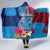 Tuvalu Independence Day Hooded Blanket 1st October 46th Anniversary Polynesian Jungle Flower