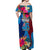 Tuvalu Independence Day Off Shoulder Maxi Dress 1st October 46th Anniversary Polynesian Jungle Flower