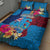 Tuvalu Independence Day Quilt Bed Set 1st October 46th Anniversary Polynesian Jungle Flower