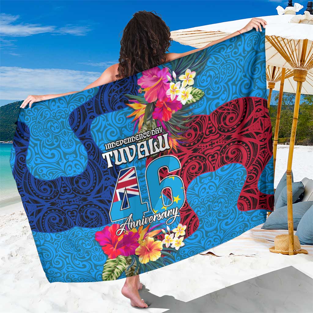 Tuvalu Independence Day Sarong 1st October 46th Anniversary Polynesian Jungle Flower