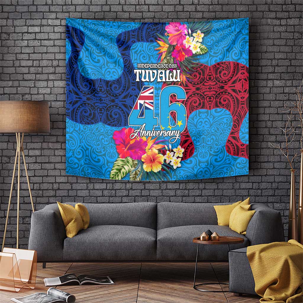 Tuvalu Independence Day Tapestry 1st October 46th Anniversary Polynesian Jungle Flower LT03 - Polynesian Pride