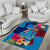 Personalised Tuvalu Independence Day Area Rug 1st October 46th Anniversary Polynesian Jungle Flower