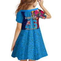 Personalised Tuvalu Independence Day Family Matching Mermaid Dress and Hawaiian Shirt 1st October 46th Anniversary Polynesian Jungle Flower