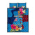 Personalised Tuvalu Independence Day Quilt Bed Set 1st October 46th Anniversary Polynesian Jungle Flower