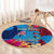 Personalised Tuvalu Independence Day Round Carpet 1st October 46th Anniversary Polynesian Jungle Flower