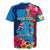 Personalised Tuvalu Independence Day Rugby Jersey 1st October 46th Anniversary Polynesian Jungle Flower