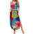 Personalised Tuvalu Independence Day Summer Maxi Dress 1st October 46th Anniversary Polynesian Jungle Flower