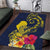 Niue Independence Day Area Rug Hiapo Pattern Hibiscus Plumeria and Uga