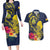 Niue Independence Day Couples Matching Long Sleeve Bodycon Dress and Hawaiian Shirt Hiapo Pattern Hibiscus Plumeria and Uga