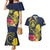 Niue Independence Day Couples Matching Mermaid Dress and Hawaiian Shirt Hiapo Pattern Hibiscus Plumeria and Uga