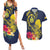 Niue Independence Day Couples Matching Summer Maxi Dress and Hawaiian Shirt Hiapo Pattern Hibiscus Plumeria and Uga